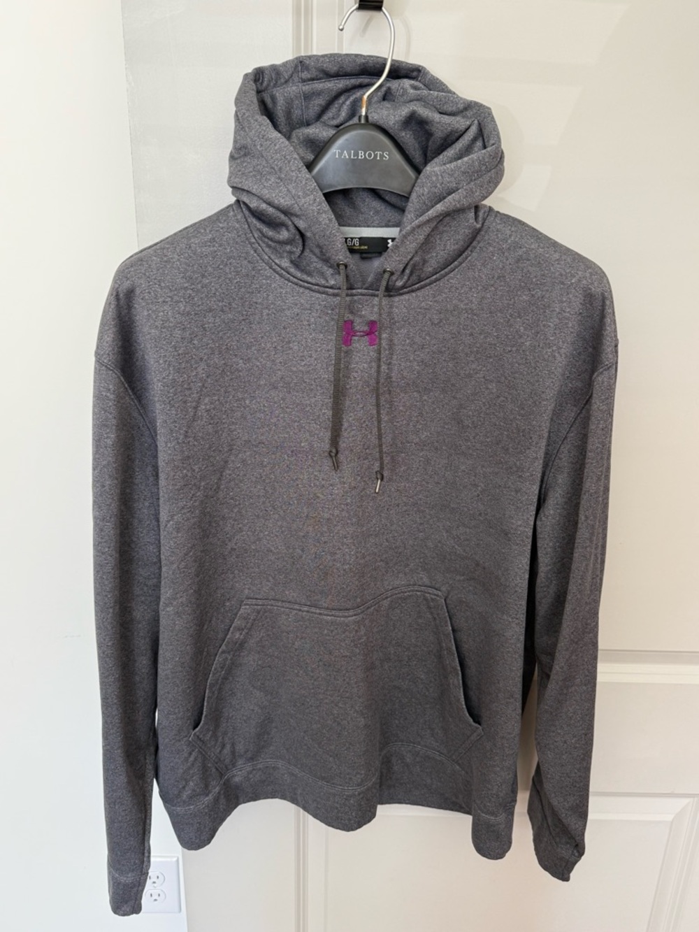 Under Armour Gray Pullover Hoodie with Purple Logo